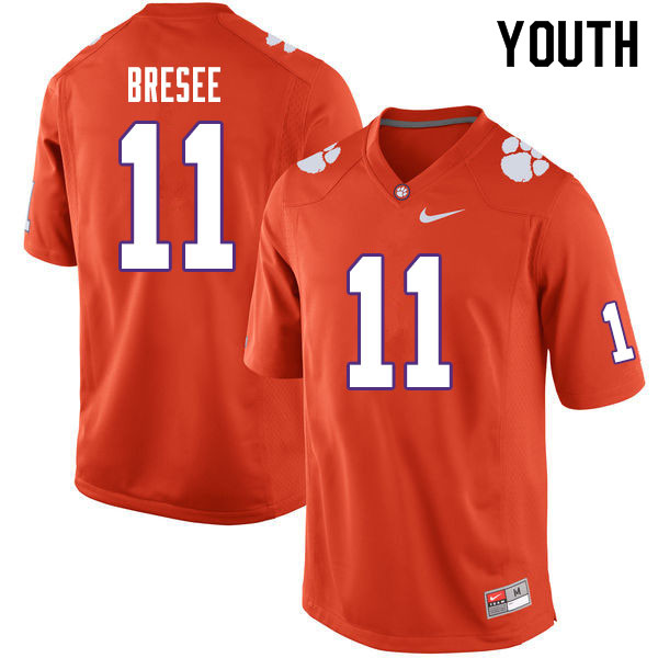 Youth #11 Bryan Bresee Clemson Tigers College Football Jerseys Sale-Orange